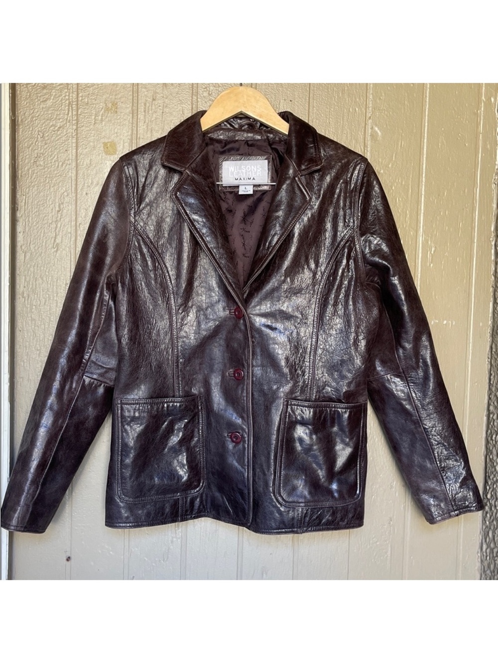 Wilson’s Leather Maxima Blazer Jacket for Women in Brown Size L